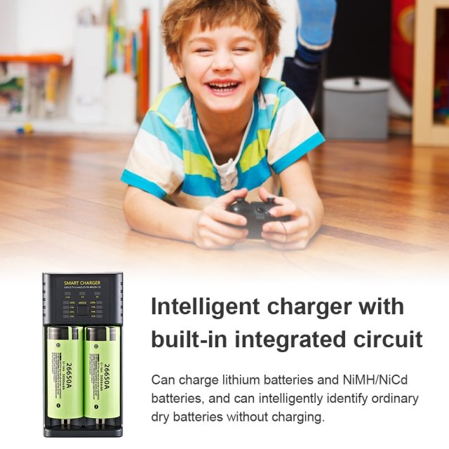 2 Slot 18650 Charger 3.7V 18350 18500 16650 Lithium-Ion Batt