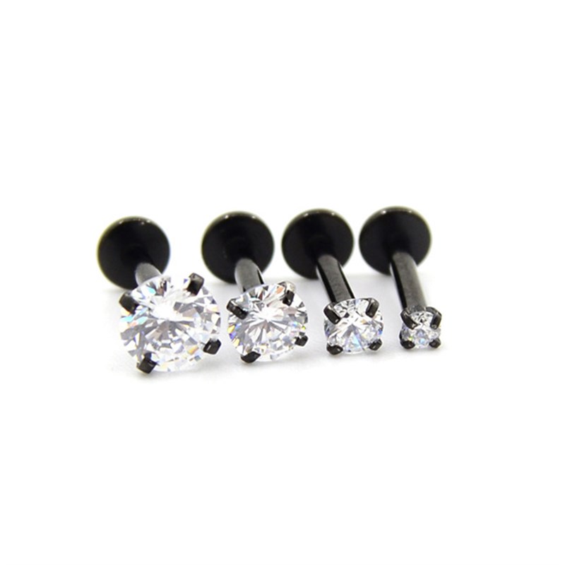 1PC Fashion CZ 3 Prong Tragus Cartilage Stainless Steel Ear