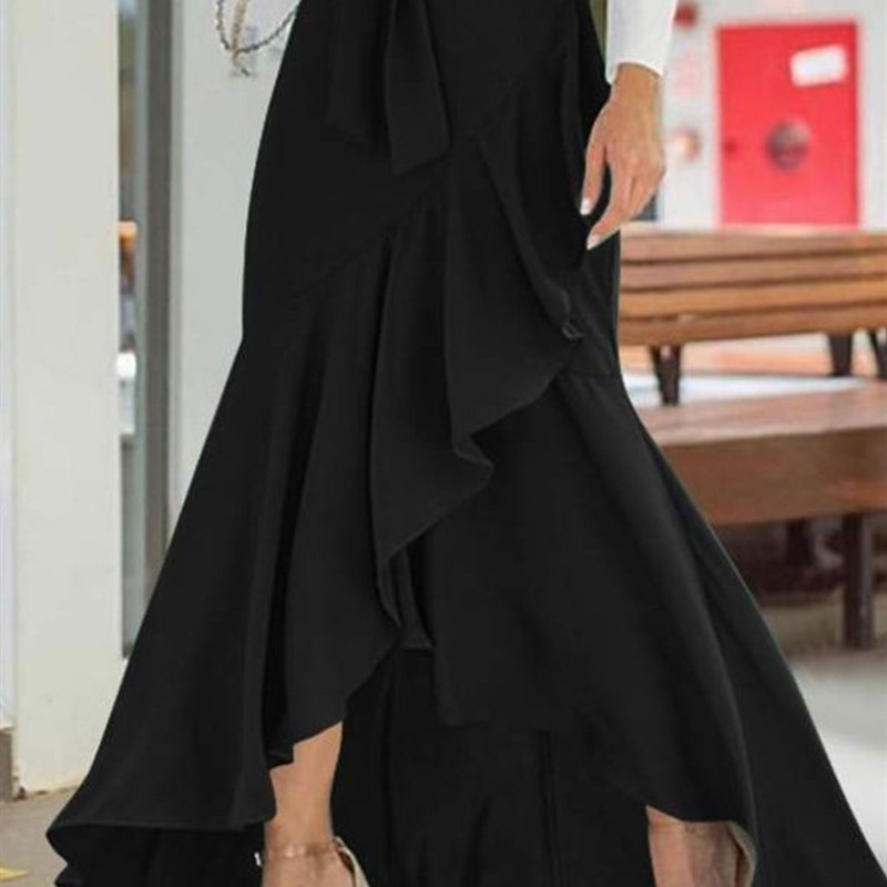 Ladies Fashion Spring Solid High Waist Long Skirts 2022 Wome
