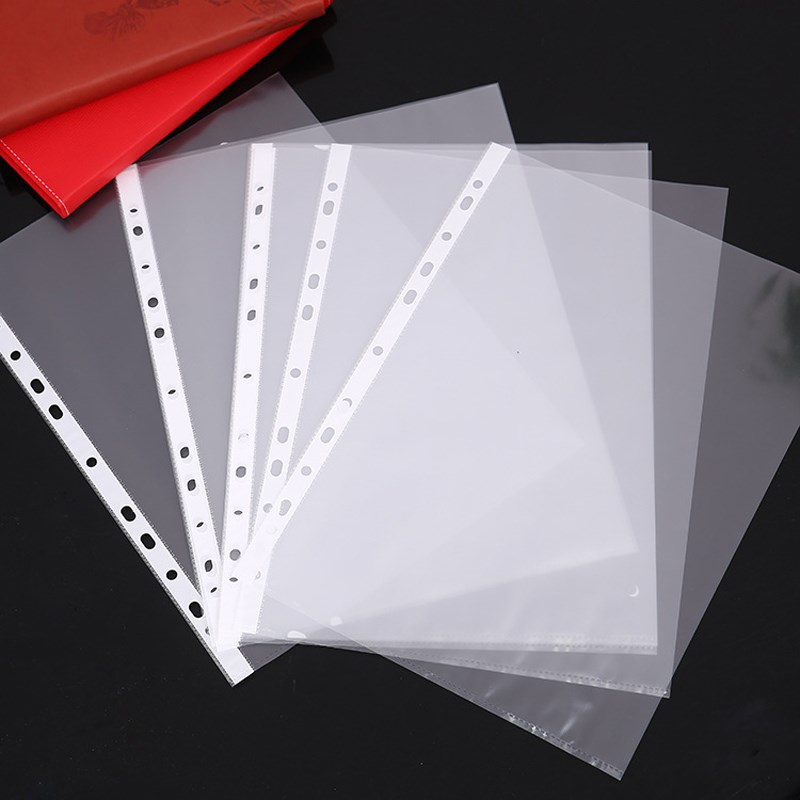 100pcs A4 File Organizer Document Folders Clear Plastic Pun