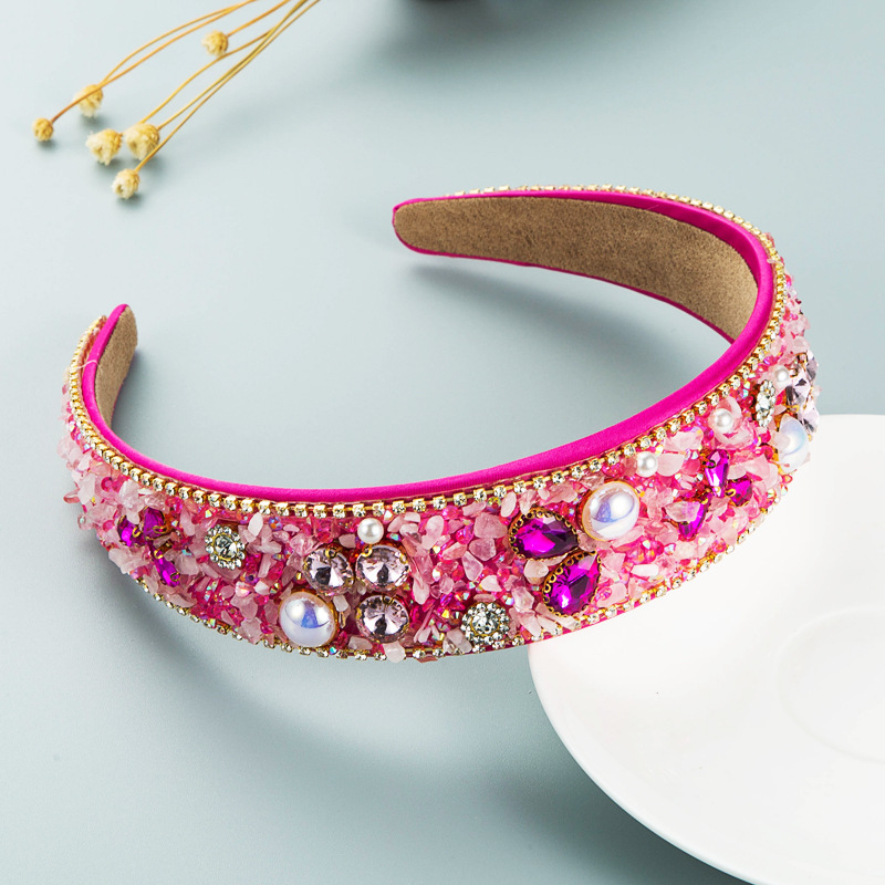 和鸣发箍欧美时尚水晶颗粒链条水钻韩式发箍个性女士网红街拍发卡