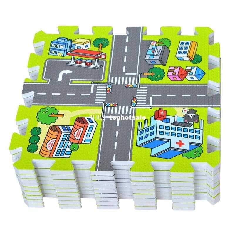 30*30*1.0cm Puzzle Colorful traffic route Baby playmat Origi