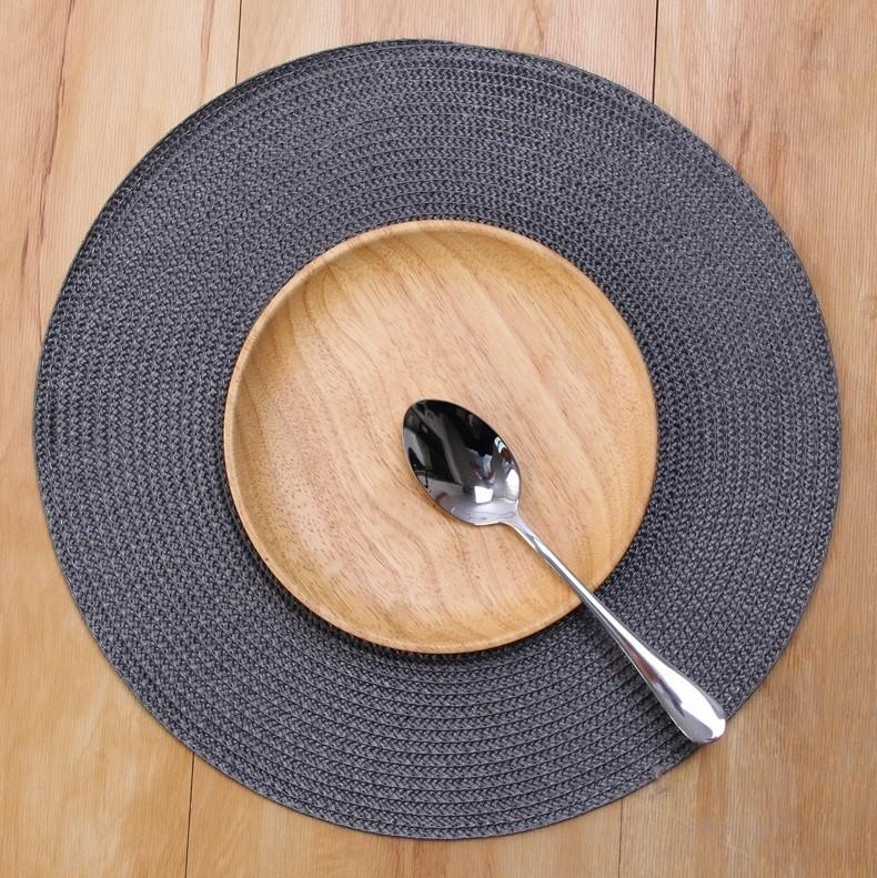 4pcs PP Dining Table Mat Woven Placemat Pad Heat Resistant
