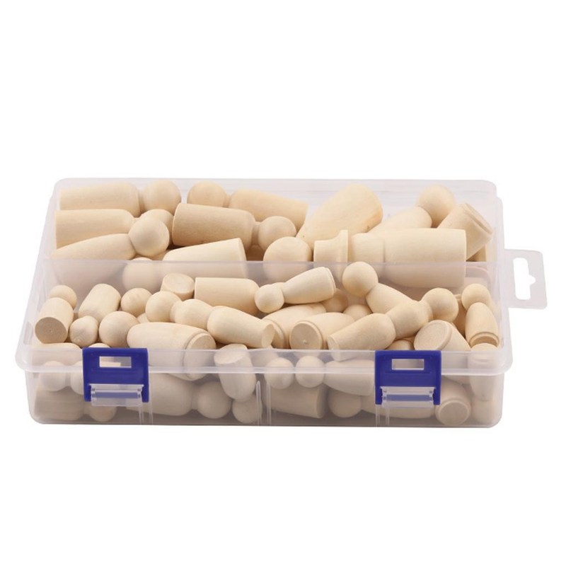 55pack Blank Wood Peg Doll Tiny Wooden People DIY Painting W