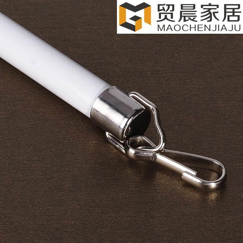 铝合金黑白银色窗帘轨道罗马杆窗帘杆手动推拉小杆子拨杆手拉杆
