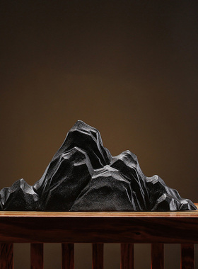 客厅假山石摆件新中式家居装饰品办公室酒柜玄关盆景山水创意摆设