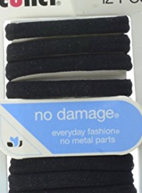 Conair Scunci No Damage Elastics  Black  12 Count