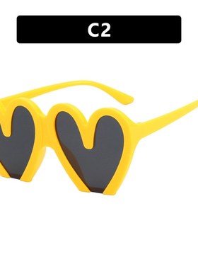 多巴胺彩色爱心搞怪眼镜大框心形墨镜欧美时尚墨镜糖果色太阳眼镜