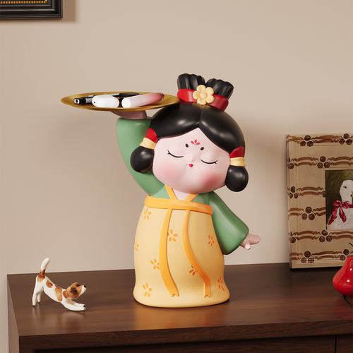 中古风仕女纪念品收纳摆件