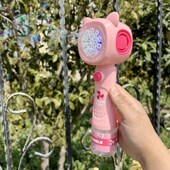 速发2024新款 夏天户外全泡动电动自泡粉孩机色手持泡泡棒