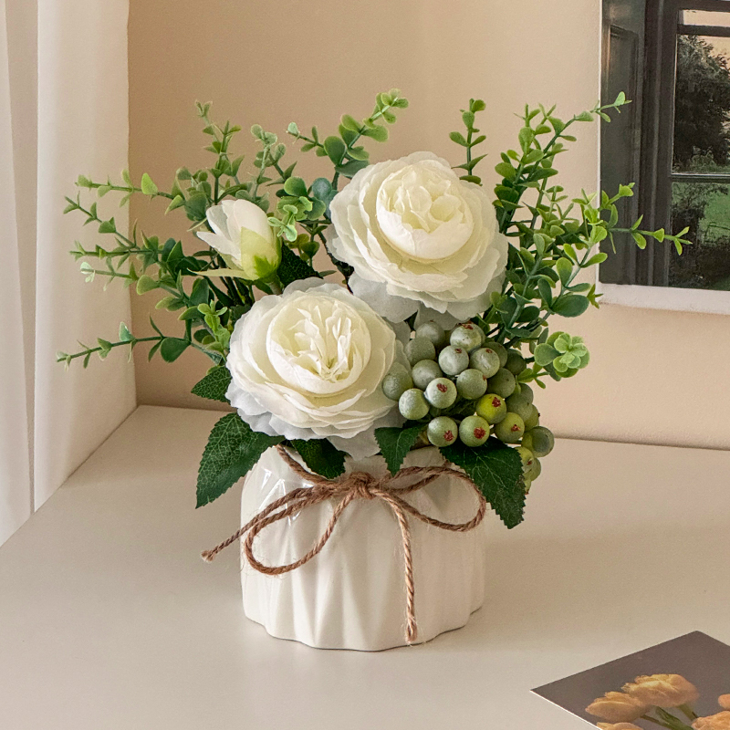 速发假花件摆设餐干花艺摆花茶几装饰品桌花花束盆栽绿植轻奢高端