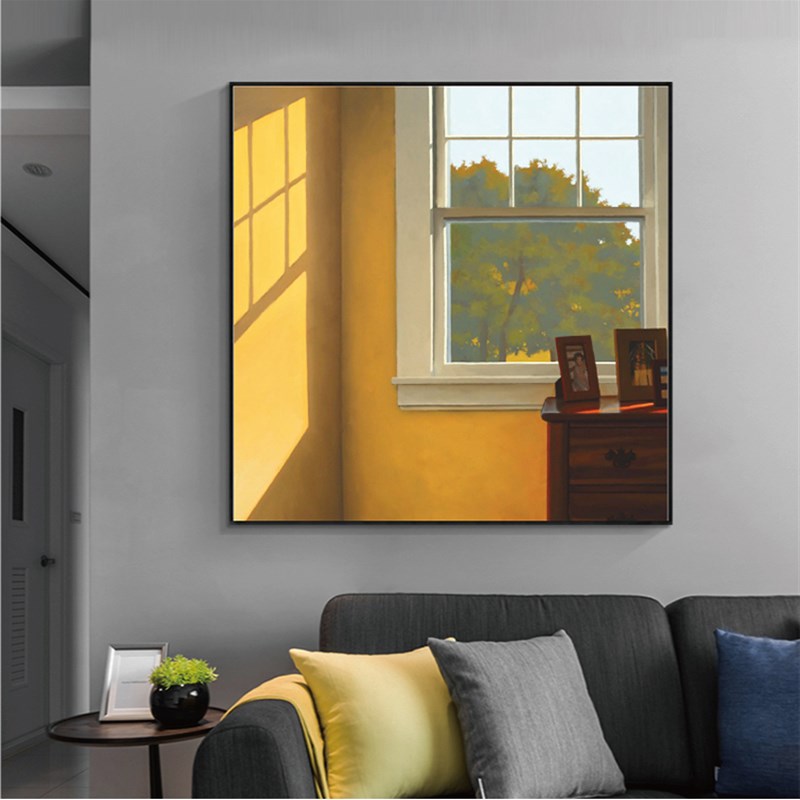 速发海边风景 现代简约壁画沙发背景装饰画油画布喷绘印刷挂画有