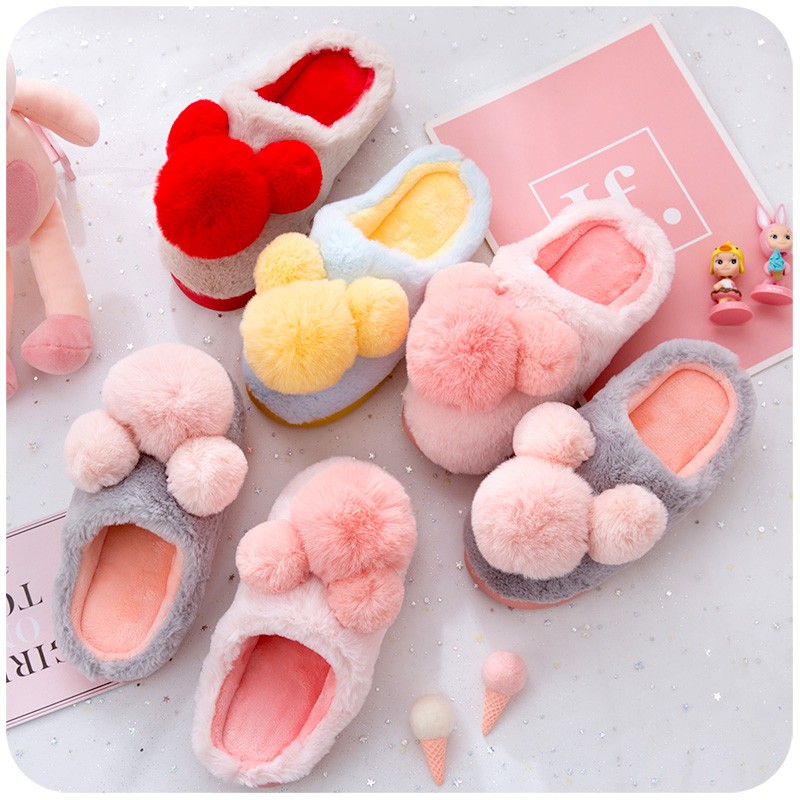 速发毛绒拖鞋冬季外穿包跟毛子可包毛茸高腰棉拖全爱毛毛月拖鞋