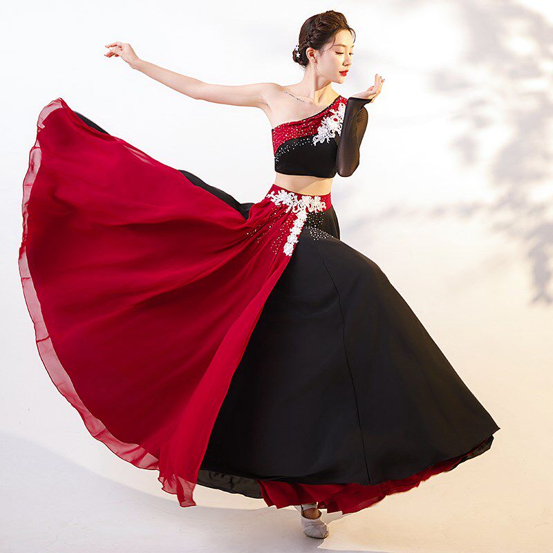 速发傣蹈舞族服孔雀摆大舞练习裙艺考练功服婆娑月下花腰演出