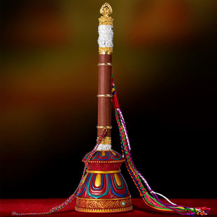 速发纯铜镀银格萨尔王权杖鞭想事成如意马心摆业权杖装藏事件装饰