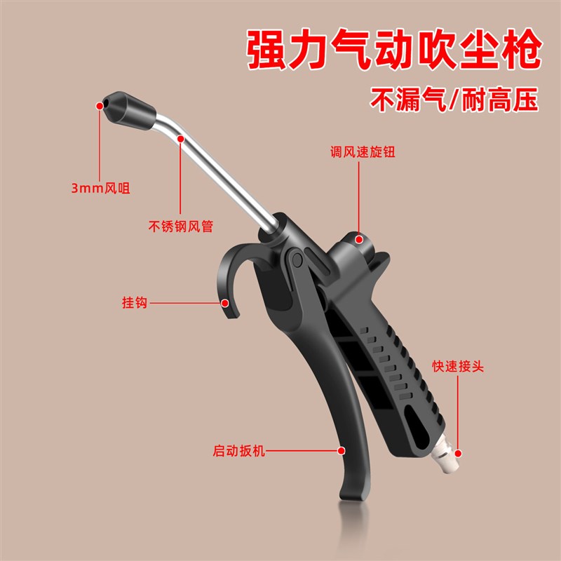 速发高压吹尘枪可调风速风枪气吹枪气泵喷枪空压机除尘吹灰枪气动
