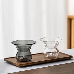 玻璃茶漏茶滤一体功夫茶茶具高档公道杯漏斗滤茶器泡茶过滤网公杯