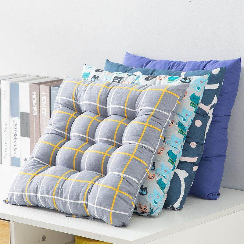 方形坐垫垫子电脑坐椅垫办公室棉麻椅垫餐桌椅子四季加厚透气家用