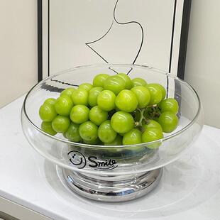 玻璃水果篮 水果盘客厅家用茶几干果零食摆放盘高级糖果盘2023新款