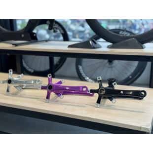 litepro plus折叠车公路车牙盘曲柄一体的银色黑色，紫色