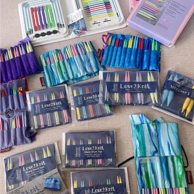 美国 Denise4/5英寸亚克力可拆卸常规短针头套装环形针钩针糖果色