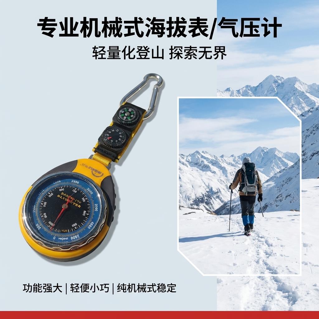 机械式 海拔表 气压表 指南针 气压计 高度计 温度计 登山免电池