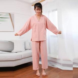 日韓式 長款 全棉男情侶裝 大碼 100%純棉汗蒸服女款 浴服桑拿家居睡衣