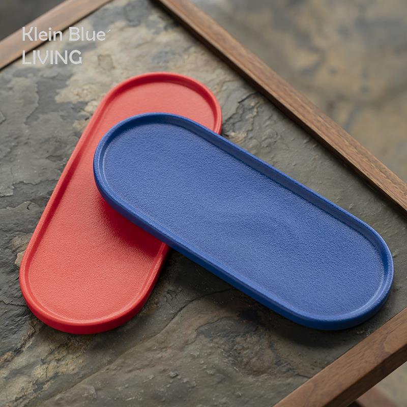 Klein Blue＇LIVING 克莱因蓝陶瓷小托盘 简约干泡盘创意餐盘茶盘