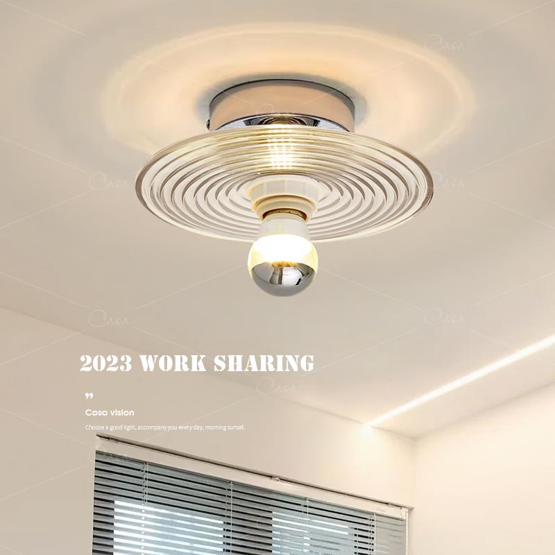 包豪斯涟漪走道吸顶灯设计师波纹调性背景墙装饰玄关走廊灯具casa