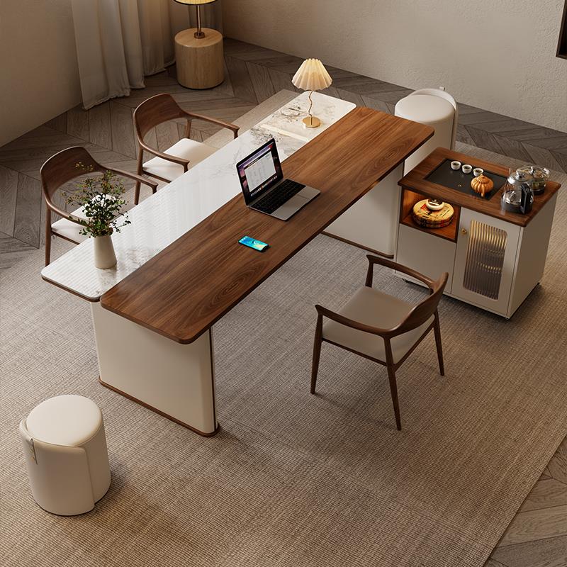 岩板茶几客厅家用小户型现代简约轻奢高级感烧水壶一体阳台泡茶桌