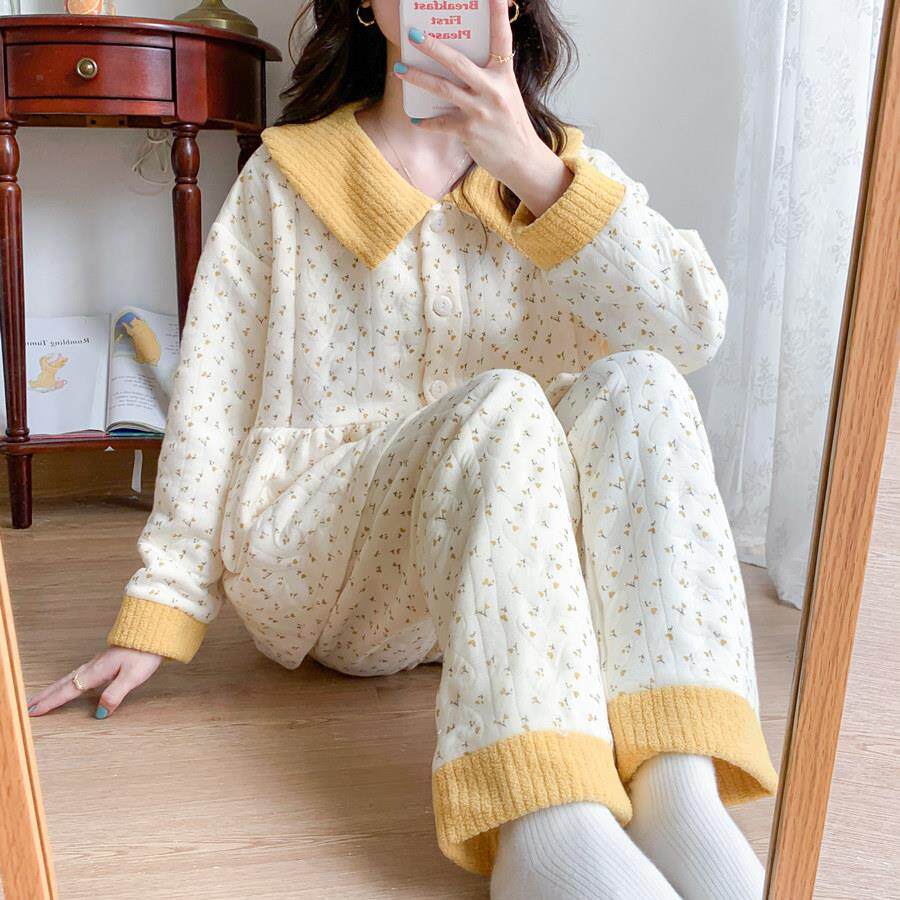 冬季空气棉10月份月子服产后春秋款产妇孕妇睡衣哺乳家居服套装11