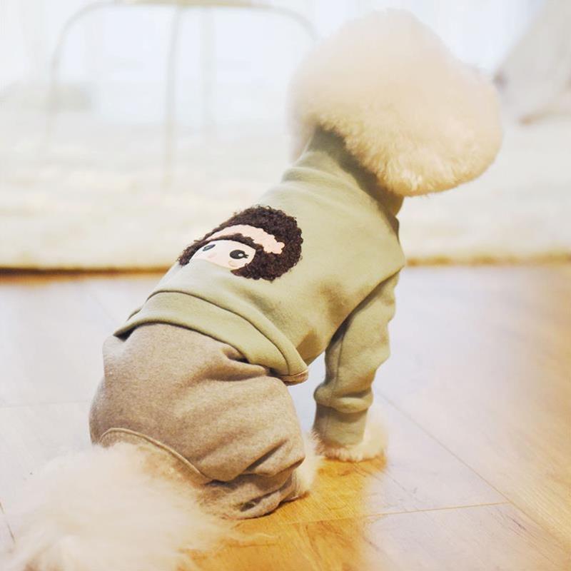 时尚长腿四脚裤泰迪衣服比熊宠物小型犬狗狗衣服加长袖春秋装可爱