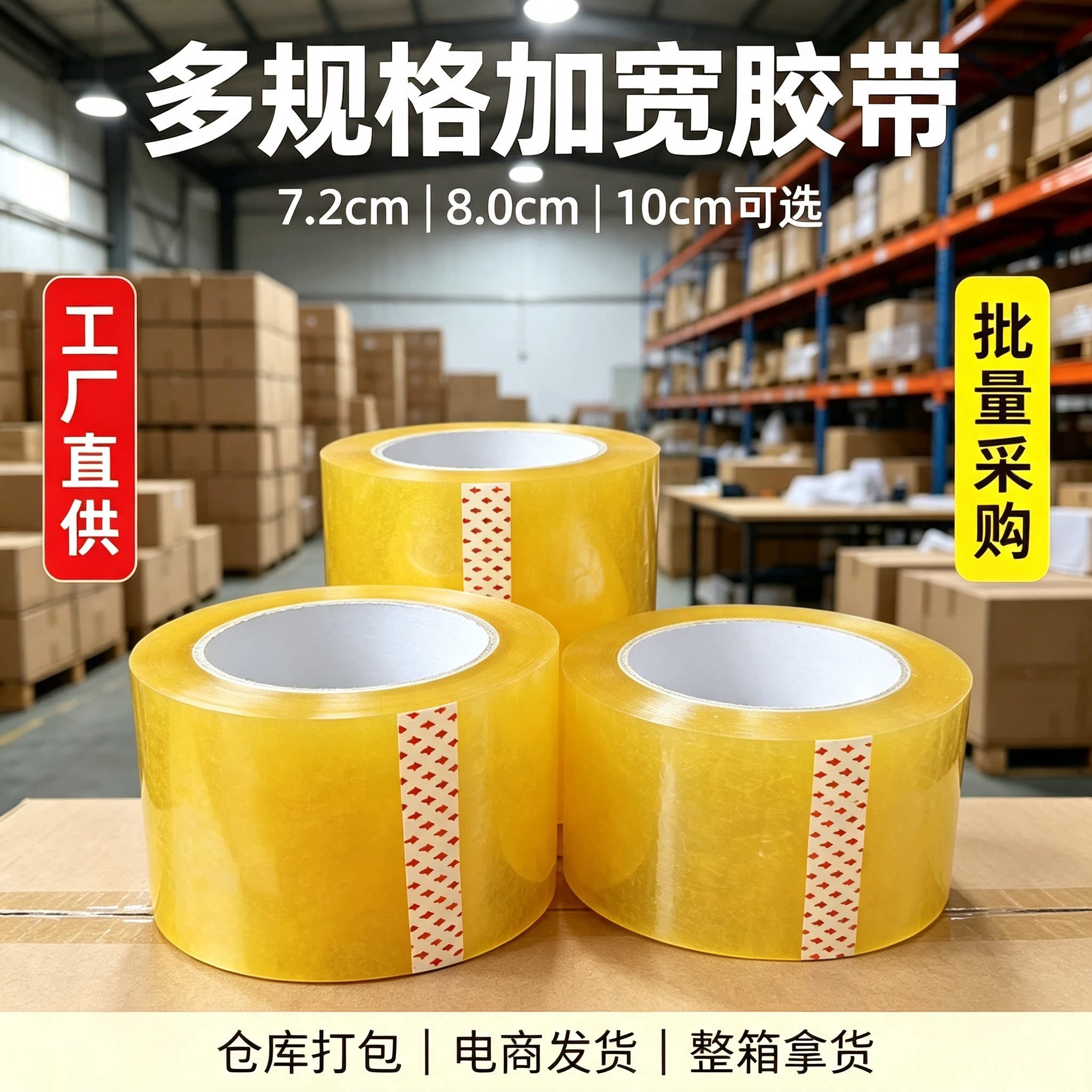 加宽透明高粘封箱胶带