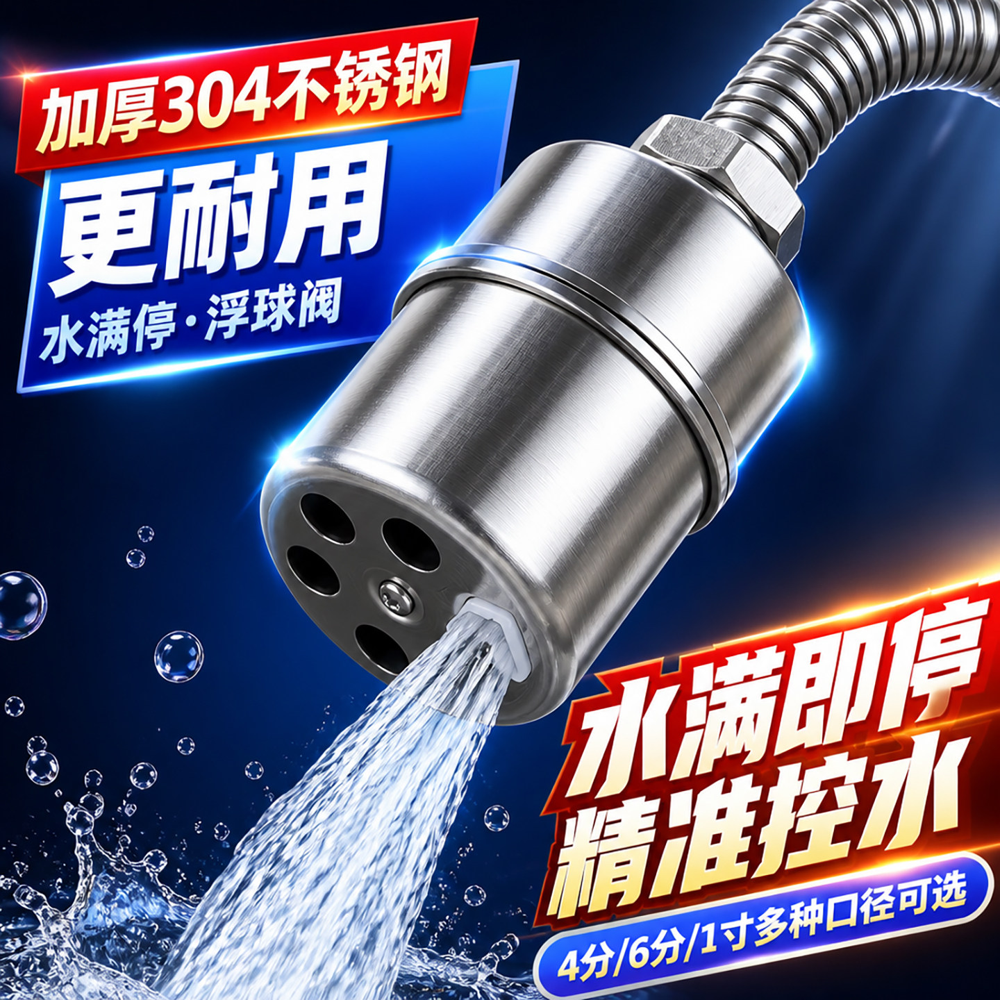 停水水箱开关水满自停阀阀门304不锈钢浮球阀止补自来水水满停止