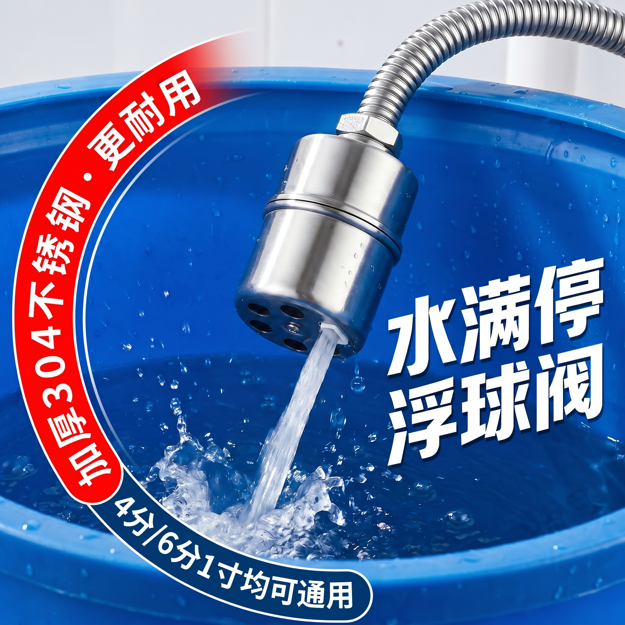 水箱304不锈钢浮球阀控制阀水位开关水满自停阀大口径补水全自动