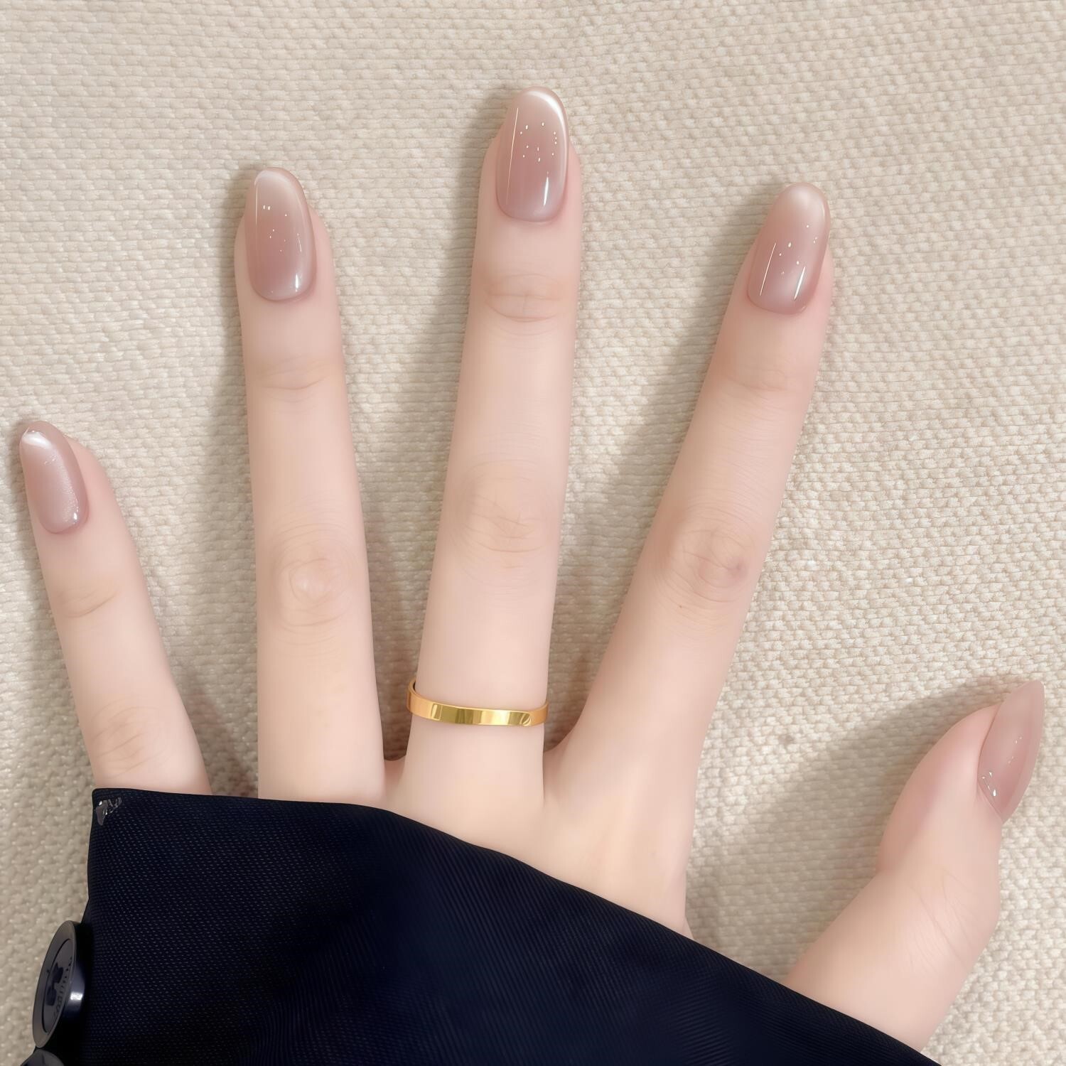 【裸色晶石猫眼】纯手工穿戴美甲