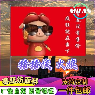 猪猪侠旗帜定做男神GG爆旗子定制队旗青春没有售价疯狂就在当下