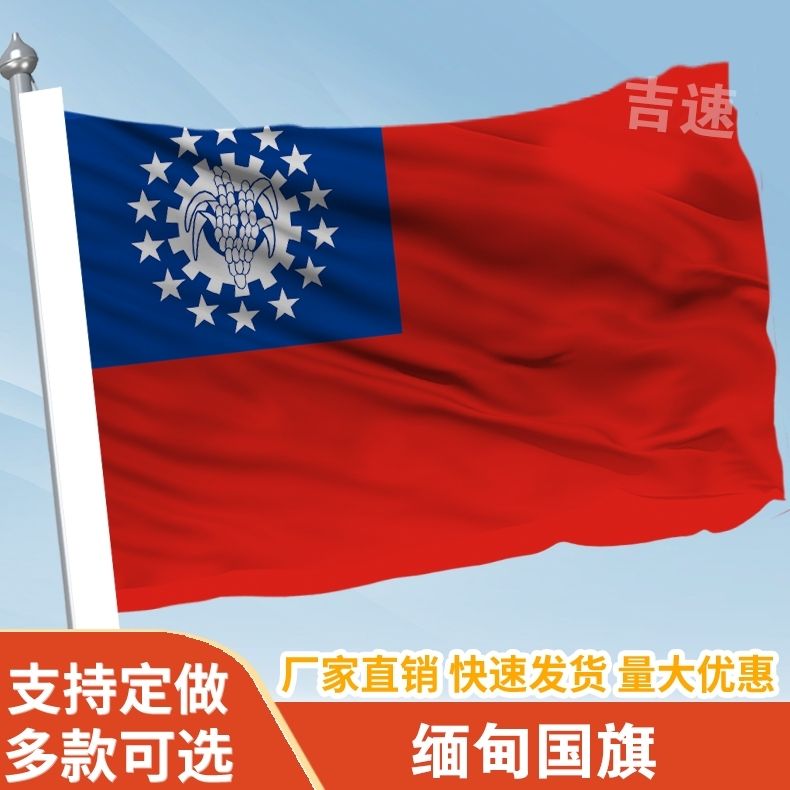 缅甸国家外国旗2345678号万国旗子缅甸国旗历史纪念旗帜收藏旗