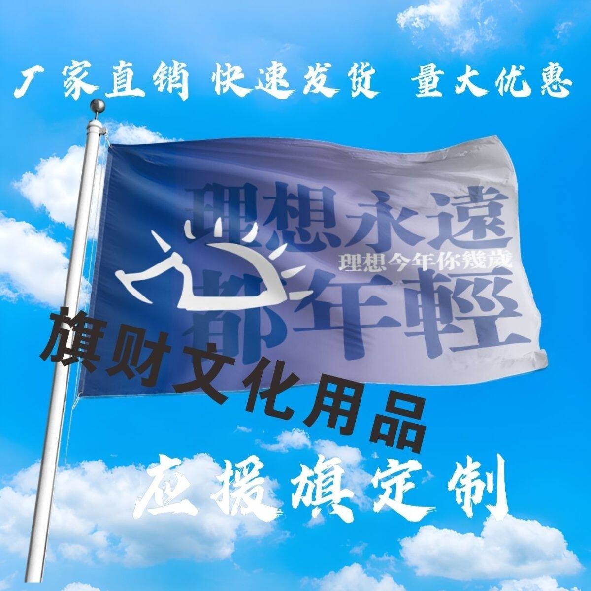 理想永远都年轻应援大旗音乐节手持赵雷大旗户外音乐节大旗定制