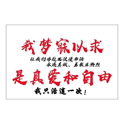 我梦寐以求是真爱和自由登山旗帜音乐节应援旗摇滚风旗帜爬山旗帜