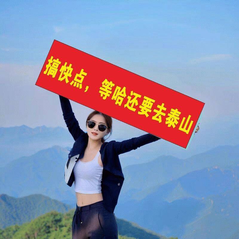 户外手持小横幅旅游标语露营团建横幅爬山海边拍照道具手拉旗定制