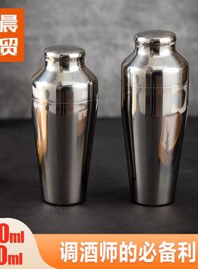 跨境爆款法式两段式调酒器摇酒器具不锈钢材质酒吧调酒专用