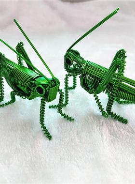 【蚂蚱模型】手工铝线模型，手工动物摆件，创意地摊铁丝货源