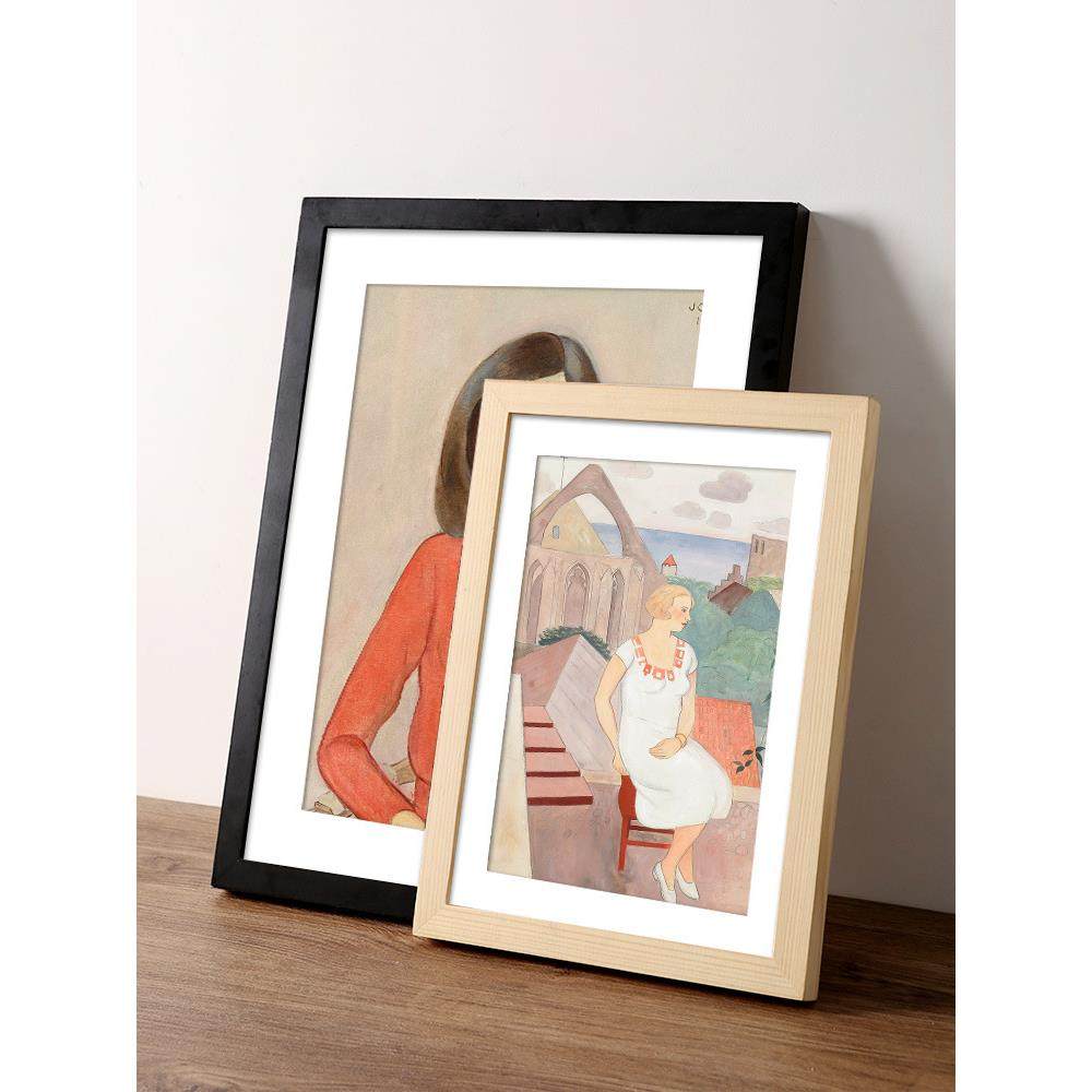 A6L实木质画框挂墙小12寸32K开18k相框装裱A1a2大24寸像框架