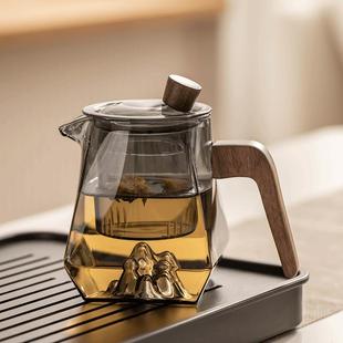 家用客厅功夫泡茶壶茶盘办公室会客喝茶防烫杯 耐热玻璃茶具套装