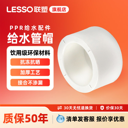 联塑ppr管堵管帽联塑PPR204分2