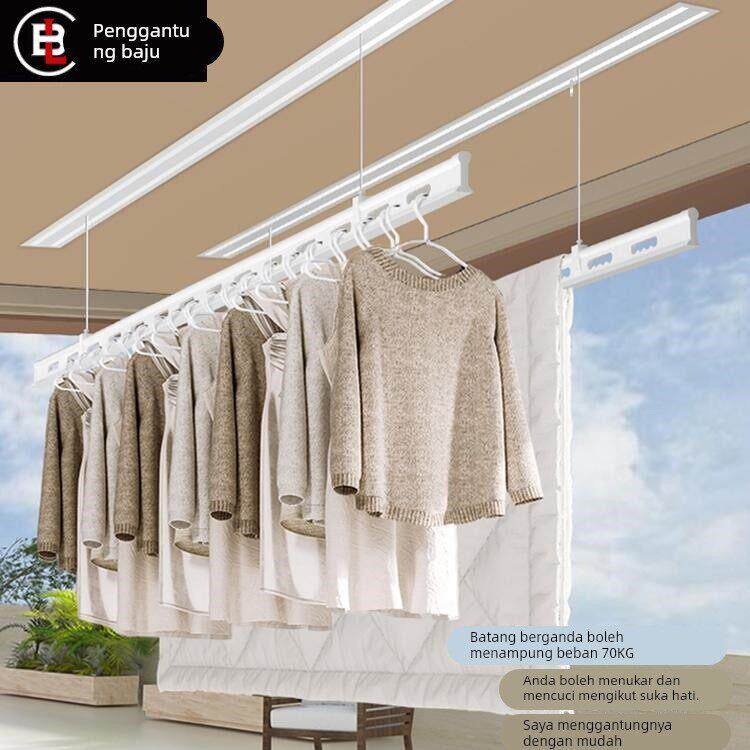 晾霸隐形电动晾衣架阳台嵌入式隐藏家用自动升降收缩遥控智能晾衣