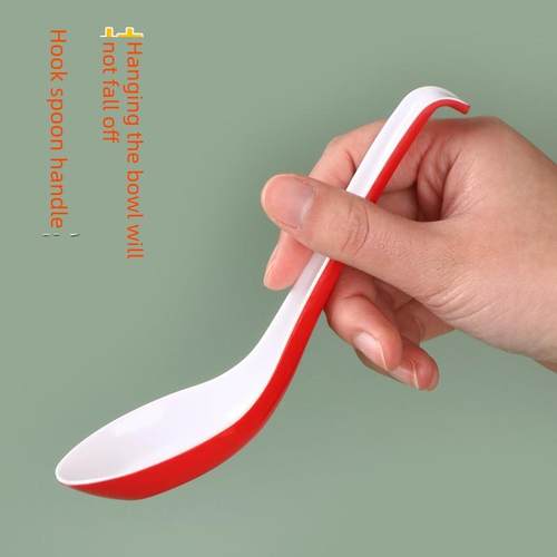 双色密胺勺子商用麻辣烫专用长柄汤勺饭店餐饮米线店塑料汤匙调羹