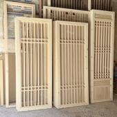 定做中式 实木花格彷古门窗木雕镂空屏风花窗榫卯拼接玄关隔断新品