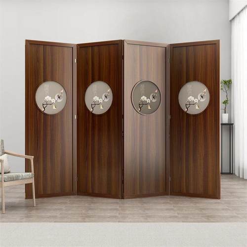 屏风隔断客厅新中式入户进门实木玄关置物架创意装饰简约遮挡座屏